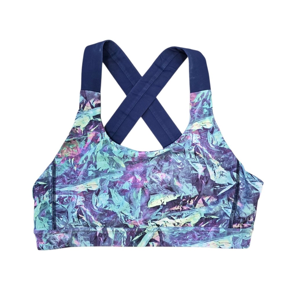 Lululemon Energy Bra‎ High Neck X-Back Print Women's Size 8